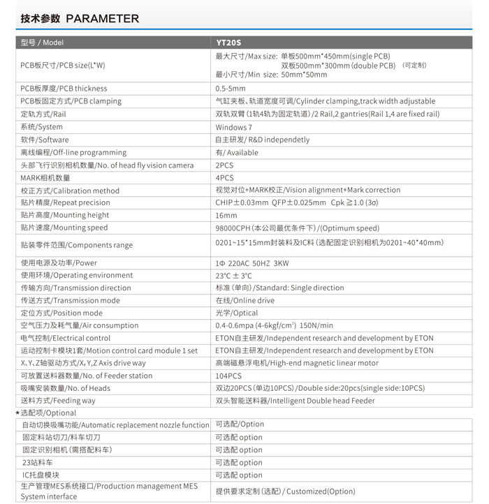 易通贴片机参数